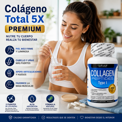 Colágeno Total 5X Premium (460 MG_60 Cápsulas)