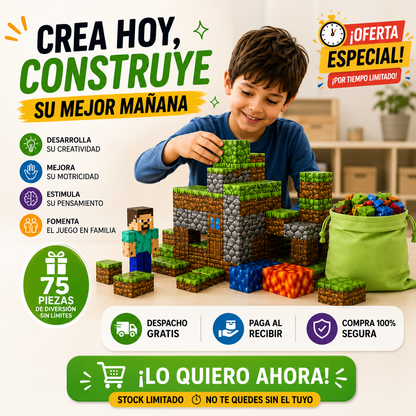 Bloques Magnéticos Minecraft 75 Piezas
