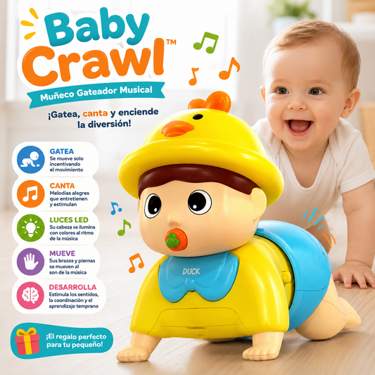 Muñeco Gateador Musical Baby Crawl 🐥