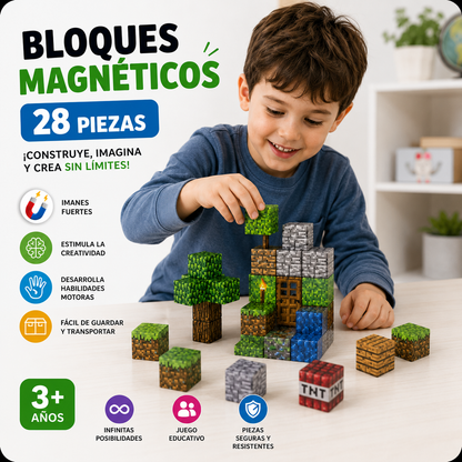 Bloques Magnéticos Minecraft 28 Piezas