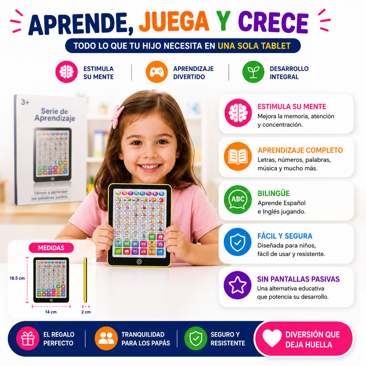 Tablet Didáctica de Aprendizaje Portátil Bilingüe 📚🎵