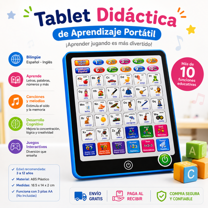 Tablet Didáctica de Aprendizaje Portátil Bilingüe 📚🎵