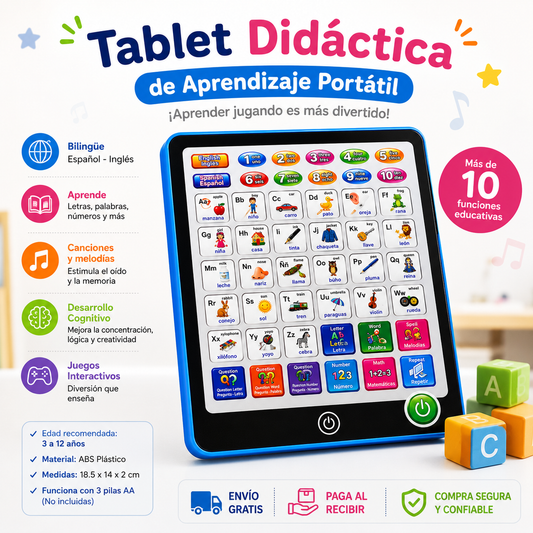 Tablet Didáctica de Aprendizaje Portátil Bilingüe 📚🎵