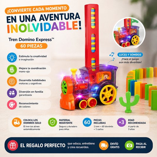 Tren Mágico de Dominó 60 Piezas ✨
